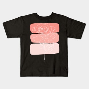 Abstract Botanical Pink Rose Kids T-Shirt